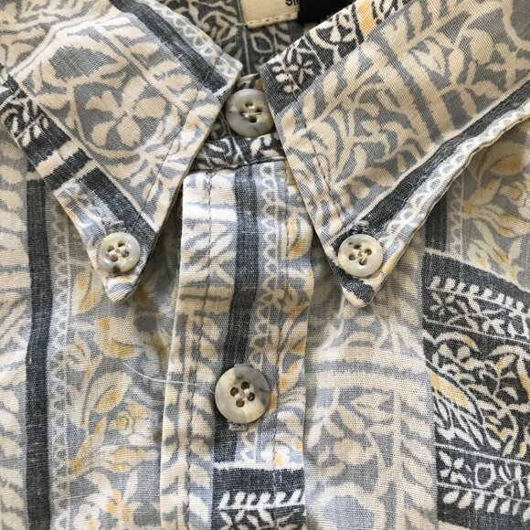 Tori Richard Hawaiian Shirt Men XXL Gray Floral Button Down Pocket Pullover - Picture 10 of 11